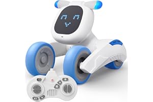 PRANITE Robot Juguete, Robot Teledirigido Inteligente con Expresión LED, Grabación, Tacto, Música, Recargable Interactivos Robotizado Regalos para niños y niñas