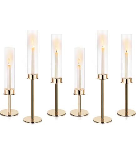 12 Stück Glas-Kerzenständer Gold – Vintage Stabkerzenhalter Für Hochzeit & Deko