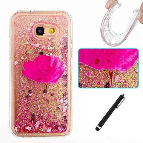 Galaxy A5 2017 Case,Beddouuk Clear Transparent Glitter Flowing Liquid Watter Case Cover with Shinny Floating Stars,3D Creative Luxury Design Bling Crystal Soft TPU Bumper Rubber Protection Cell Phone Case Cover for Samsung Galaxy A5 2017-Pattern#5