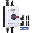 DIHOOL Solar PV DC Isolator Switch 32A DC 1200V Breaker Disconnect Switch With pre-wired solar connectors IP66 Waterproof