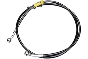LETGOING Manguera de freno hidráulica universal para motocicleta 40 – 240cm 28° – 28 ° conexiones fijas, acero inoxidable, manguera trenzada negra para motocicletas ATVs Dirt Bikes Street Racer (800mm)