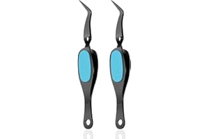 YUNMOXIAO 2Pcs Craft Tweezers - Stainless Soft Gripping Reverse Grip Precision Tweezers for Craft, Jewelry, Beading, Electronics, Laboratory Work (Black)