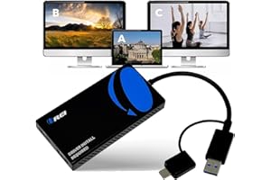 OREI SplitExtend HDMI Splitter Extended Display for Dual Monitor - Multi-Monitor Display 3 Separate Screens - USB A & USB-C Adapter to HDMI 2.0, 4K@30Hz Output 1, 1080p Output 2 for Windows, Mac OS G