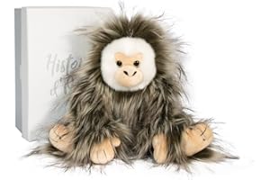 Histoire d'ours - Peluche Scimmia - 30 cm - Grigio/Bianco - Idea Regalo - Cappuccino La Scimmia - Nella Foresta - HO3045