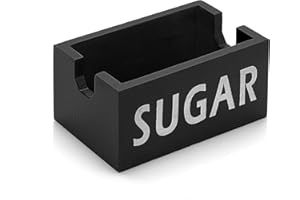 SUMNACON Support à sucre pour café, bar, ferme, paquets de sucre, en bois, distributeur de paquets de sucre, organisateur de paquets de sucre pour la maison et le restaurant (noir)