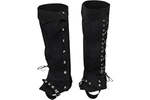 itrimaka Cubrebotas Pirata Hombre - Cubrepiernas Medievales,Knight Leg Guards Pirata y Renacimiento Faux Leather Steampunk Disfraz para Botas