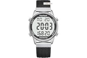 ‎HEARKENT Hearkent Schrittzähler-Uhr für Damen, Fitness-Tracker zum Gehen, wasserdichte Sportuhr, Kalorienzähler, Armbanduhr mit großem Digitaldisplay, Senioren, Frauen, ältere Menschen