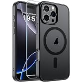 SUPFINE iPhone 16 Pro Max i&ccedil;in Manyetik Kılıf [MagSafe ile Uyumlu] [10 FT Askeri Sınıf D&uuml;şme Koruması] İnce Şeffaf Mat Darbey