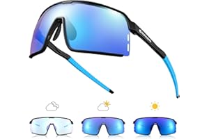 Odoland gafas deportivas hombre fotocromáticas gafas bicicleta gafas de sol para ciclismo UV400 lentes intercambiables gafas correr para MTB bicicleta running mujeres
