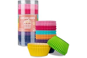 Parmedu 400-Stk Cupcake-Förmchen aus Papier, Backförmchen Muffinförmchen in Standardgröße 5cm, Dick & Stabil & Ölbeständig, 8 Regenbogenfarben