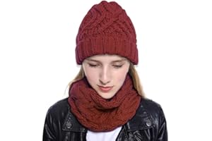 Adicloz 3 PCS Cappello Sciarpa e Guanti Touch Screen Donna, Invernale Sciarpe Cappelli Invernali Guanti Invernali Guanti Invernali Winter Set