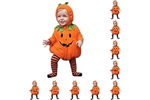 GENERISCH 2-Piece Set Halloween Costume Baby Unisex, Cute Pumpkin Costume for Babies, Long Sleeves Cotton Baby Halloween Costume, Halloween Costume for Toddlers from 0-24 Months - Fancy Dress Costume Infant