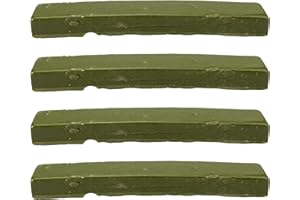 SHOWINGO Lot de 4 bâtons de cire pour cabochon lapidaire, coupe et polissage, cire lapidaire DOP verte