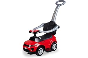 LEMODO Rutschauto mit Schiebestange | Rutschfahrzeug ab 1 Jahr | Rutscherfahrzeug mit Sicherheitsbügel | Kinderfahrzeug mit Staufach und Sound-Lenkrad | Kinderspielzeug zur Motorikförderung