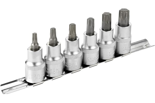 DAKCOS 6-delade Torx hylsor 1/2", Torx bit socket set T30–T60