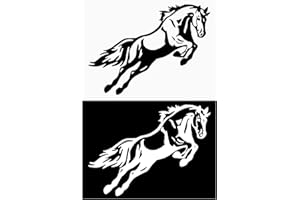 GORGECRAFT 4 Feuilles Cheval Voiture Autocollants Imprimé Autocollant Carrosserie de Camion Bricolage Réfléchissant Décalque Mural Course Décalque Décalque pour Auto Ordinateur SUV Moto, 2 Couleurs