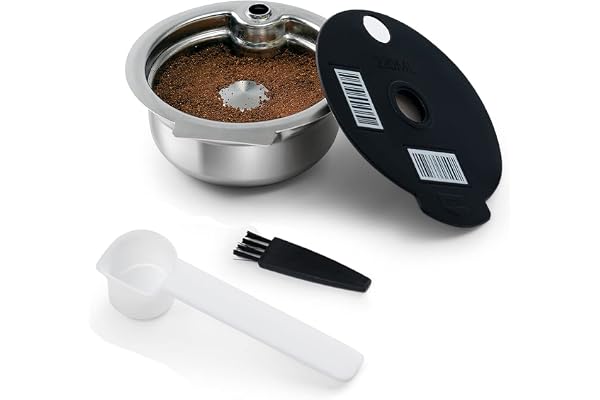 RECAFIMIL Dosettes Tassimo Réutilisables 220ml Dosettes de café Tassimo rechargeables en acier inoxydable avec couvercle en silicone noir Compatibles avec la machine Bosch Tassimo