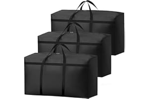 KOMABLEN Lot de 3 100L Rangement Vêtement, 600D Oxford Imperméable Sac Rangement Vêtement, Sac Demenagement Grand Format Rangement Sous Lit Habits Pour Oreillers, Édredons, Couvertures