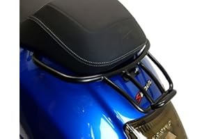 MOTO NOSTRA Gepäckträger hinten schwarz matt, mit Soziushaltegriff kompatibel für Vespa GT, GTL, GTV, GTS, GTS Super, GTS HPE, GT60 125-300