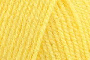 KHASO Sirdar Hayfield Bonus DK Crochet Yarn, 100% Acrylic Double Knitting Wool for Sweaters Jumpers Toys - 100g Ball - Bright Lemon (819) - Single (1 Ball) GET 1 Ball Free-Total 2 Ball