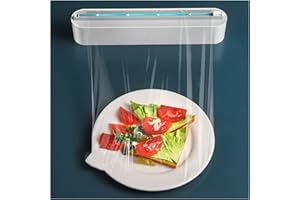 YANHE Distributeur de film plastique magnétique rechargeable avec cutter, coupe-film alimentaire, organiseur de cuisine en aluminium et plastique, 30,5 cm x 100 m inclus