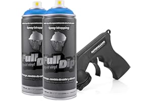 AutoFullCar Full Dip Pack 2 Sprays Vinilo Líquido REGALO Adaptador Spray (Azul Metalizado)