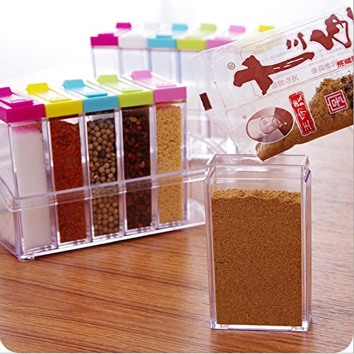 Küche & Haushalt Gewürzdosen, VSOAIR 6 Set Gewürzstreuer Gewürz Box Jar Menage Vorratsbehälter mit Unterschiedlicher Farbe - 8