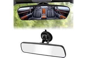GVSS Rétroviseur Conduite Accompagnée Intérieur 200 x 60 mm, Grand Angle Réglable 360°,Retroviseur Interieur Voiture,Ventouse Universel pour Voitures SUV Camions
