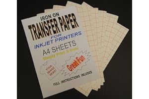 MADABOUTINK Inkjet Printable Iron On T Shirt & Fabric Transfer Paper for Light Fabrics 10 A4 Sheets