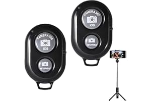 DEWFIGS ㅤ 2 Stück Selfie Auslöser Bluetooth Fernbedienung für Kameras Auslöser Drahtloser Kompatibel mit iPhone, Samsung, Huawei, Motorola – Unterstützt iOS und Android für Selfies und Videoaufnahmen