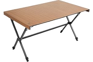 TIMBER RIDGE Mesa de camping plegable, 125 x 80 cm, altura ajustable, XXL, mesa plegable multifuncional, mesa de jardín portátil, mesa plegable grande para 6 personas, para exteriores, pícnic, cocina