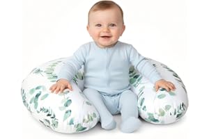Little Grape Land Nursing Pillow for Baby,Coussin d’Allaitement Doux et Soutenant pour Maman, Coussin de Tétée avec Housse Amovible, Adapté de 0 à 12 Mois(Feuilles)