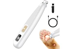 YAZEKY Tosatrice per Cani, Senza fili Ricaricabili Rasoio per Cani, Silenzioso Tagliapeli per Zampe Impermeabile, Con Luce LED, Adatte per Gatti Animali Zampe, Orecchie, Viso