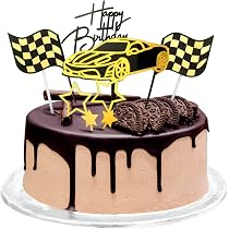 24 Toppers Gâteau Voiture De Course – Décoration Anniversaire Enfant, Drapeaux, En Bambou/carton, Thème Cars - 8
