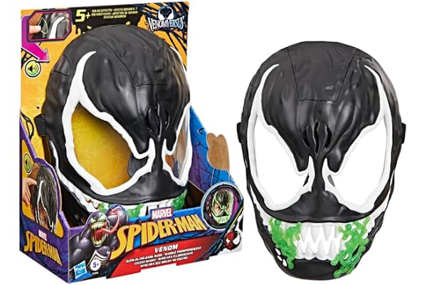 SPD Venom Versus Feature Mask, Masque de Super-héro Spiderman Venom Versus, Accessoire Costume Marvel pour Enfant, Jouet dès 5 Ans
