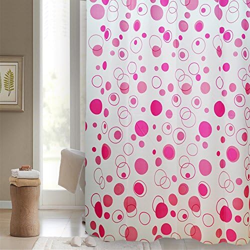 Shower Curtain PINK COMASINA 71x79 inch (180x200 cm) incl. 12 Rings Modern and Trendy