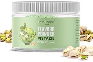 ‎HELLOSHAPE Hello Shape Flavour Powder Pistazie: Geschmackspulver fast ohne Kalorien – vegan, ballaststoffreich, mit Laktase, vielseitiges Flavour Pulver Lebensmittelaroma 250g Pulver
