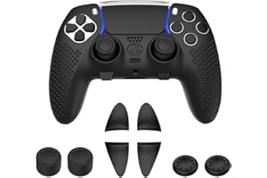 KOEBSHPE PS5 Edge Controller Anti-Slip Protective Cover, Ergonomic Soft Rubber Protective Case Cover for Playstation 5 PS5 Edge Controller with Thumb Grips and Triggers Extenders(One Pack)