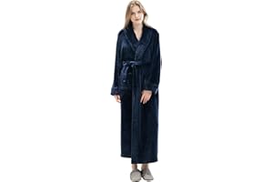 PUTUO Womens Luxury Soft Fleece Dressing Gown Ladies Bathrobe Full Long Fluffy Nightwear Housecoat Robe