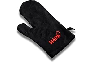 HARK Kaminhandschuh Grillhandschuh hitzebeständig Universal Handschuh aus Wildleder bietet Schutz vor Hitze und Verbrennungen, mit Aufhängeöse, für Kamin Ofen Grill Backofen