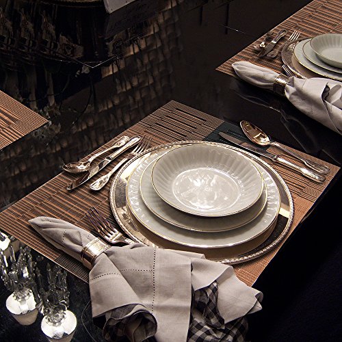 GODTEN Tischsets Abwaschbar , 6er-Set Platzsets Abgrifffeste Hitzebeständig, Rutschfeste und Leicht zu Reinigen PVC Platzdeckchen, Platz Matten für küche Speisetisch, 30x45cm (6er, A1) - 5
