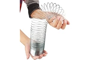 FGNUAY Ressort géant Grand Jouet hélicoïdal en métal,Giant Springy, Argenté,Jouet à Ressort de Marche à Ressort en métal 2,72 Pouces, Fournitures de Printemps Magiques.