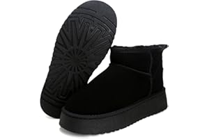 Jifenkla Stivali Donna Invernali, Foderato Caldo Platform Boots Mini-Stivaletti Comode, Stivali da Neve Donna Antiscivolo Impermeabili Suola in Gomma Leggerie Pelliccia Breve Scarpe Boot Moda Outdoor