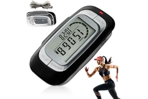 ‎AOREUN Aoreun Schrittzähler 3D, Schrittzähler Clip On 3D-Schrittzähler zum Gehen Ansteckbarer Schrittzähler mit Großer LCD Anzeige für Verfolgen Sie Schritte, Kilometer, Kalorien und Aktivitätszeit