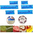 Skytail 6pcs/Set Blessing Plastic Alphabet Letters Mold Handwriting Biscuit Stamp Cookie Cutter Handmade Happy Birthday Cake Fondant Chocolate Embosser DIY Baking Pastry Cupcakes Decorating Tool.