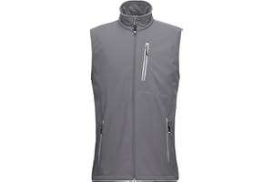33,000ft Leichte Softshell Weste für Herren, Wasserdichte Winddichte Laufweste, Atmungsaktive Vest Gilet Ärmellose Jacke für Radfahren, Laufen, Wandern, Golf, Arbeit