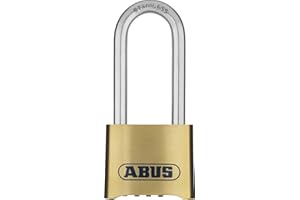 ‎ABUS ABUS Zamek szyfrowy 180IB/50HB63 – kłódka z wysokim pałąkiem – odporna na warunki atmosferyczne – z regulowanym kodem numerycznym – poziom bezpieczeństwa ABS 5 – kolor mosiądzu