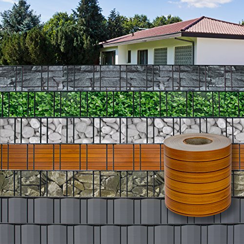 Preisvergleich Produktbild DEMA PVC Sichtschutzstreifen 70mx19cm Holz-Optik