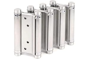 YOUNG WOLF Türscharniere für Café, Saloon, 4 Stück, 2 Paar, Edelstahl, selbstschließend, 140 mm, 5 Zoll, Double Action Federscharnier Türband Scharnier