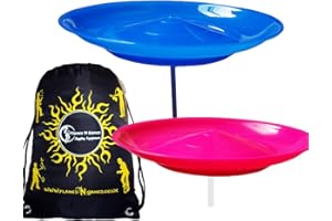 Set di 2 piatti rotanti Juggle Dream (blu/rosa) piatti classici da circo + 2 bastoncini + borsa da viaggio Flames N Games! Grande divertimento per bambini e adulti.